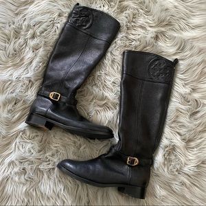 TORY BURCH Marlene Leather Riding Boot 7.5